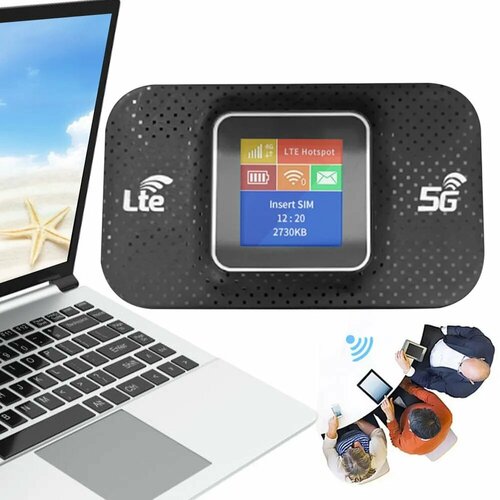 Беспроводной модем роутер 4G5G LTE CAT4 E5783 PLUS 300Mbps 3000 mAh USB WIFI любые операторы точка доступа цветной дисплей черный 2800₽