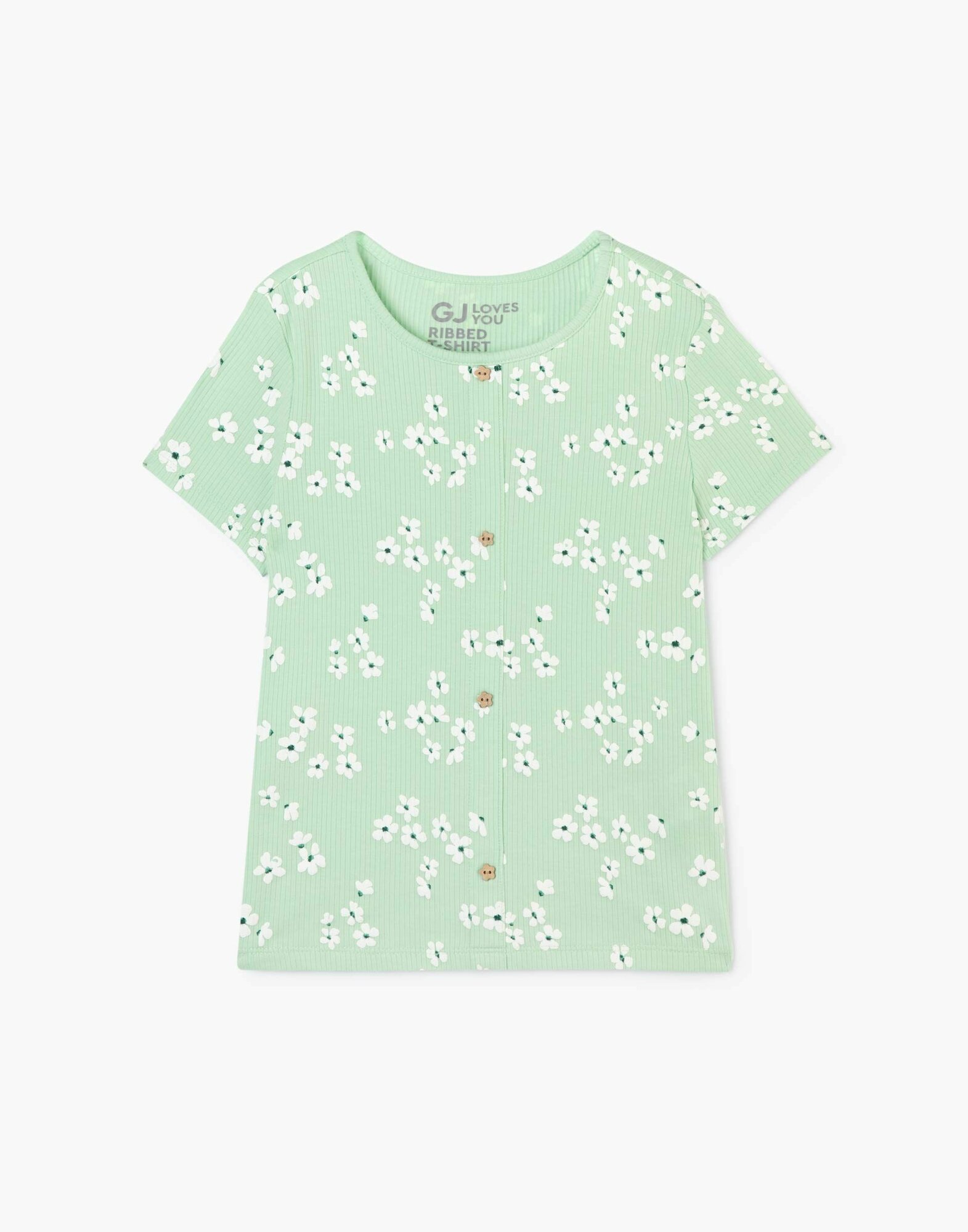 фото Футболка Gloria Jeans GKT022834 оливковый для девочек 6-8л/122-128