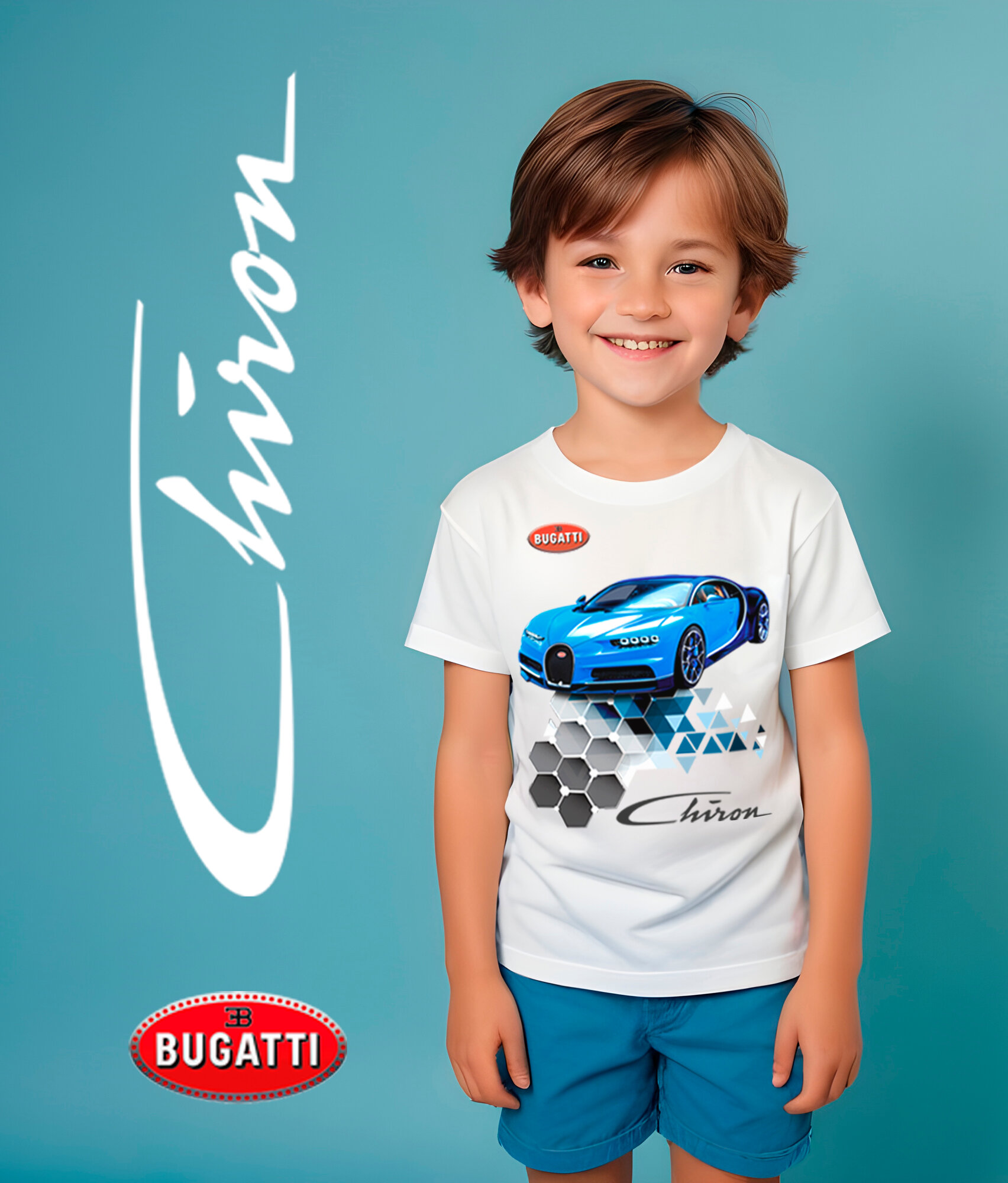 Футболка CHASTE KIDS Бугатти / Bugatti Автомобили