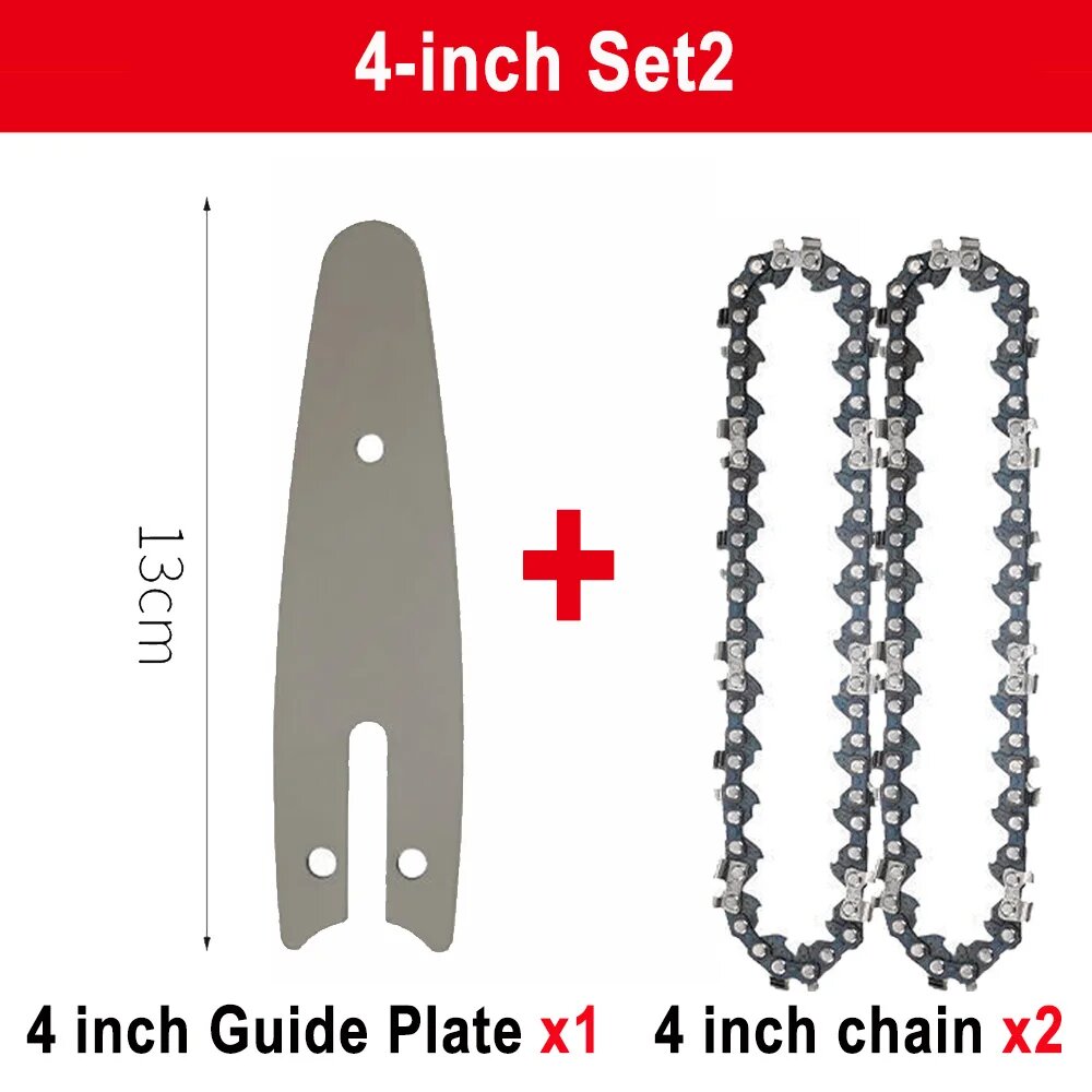фото 4-дюймовая пила 1/4 P, электрическая пила, 28 узлов, 14 ножей, Электрическая цепная пила, направляющая, сменные стальные цепи для мини бензопилы, садовый инструмент