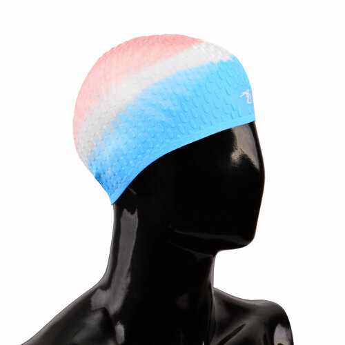 Шапочка для плавания Alpha Caprice Cbl-2 Bubble, силиконовая, pink/white/lt. blue
