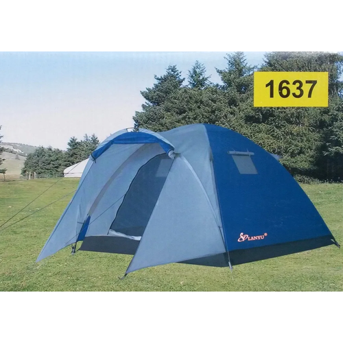 Палатка туристическая Lanyu 1637, 3 х местная двухслойная , Д 90+120 см*Ш 220 см*В 155 см
