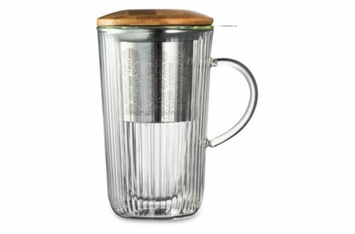 Кружка с двойными стенками Decor DE Table крышкой и ситечком "Mon matin" 450 мл, стекло