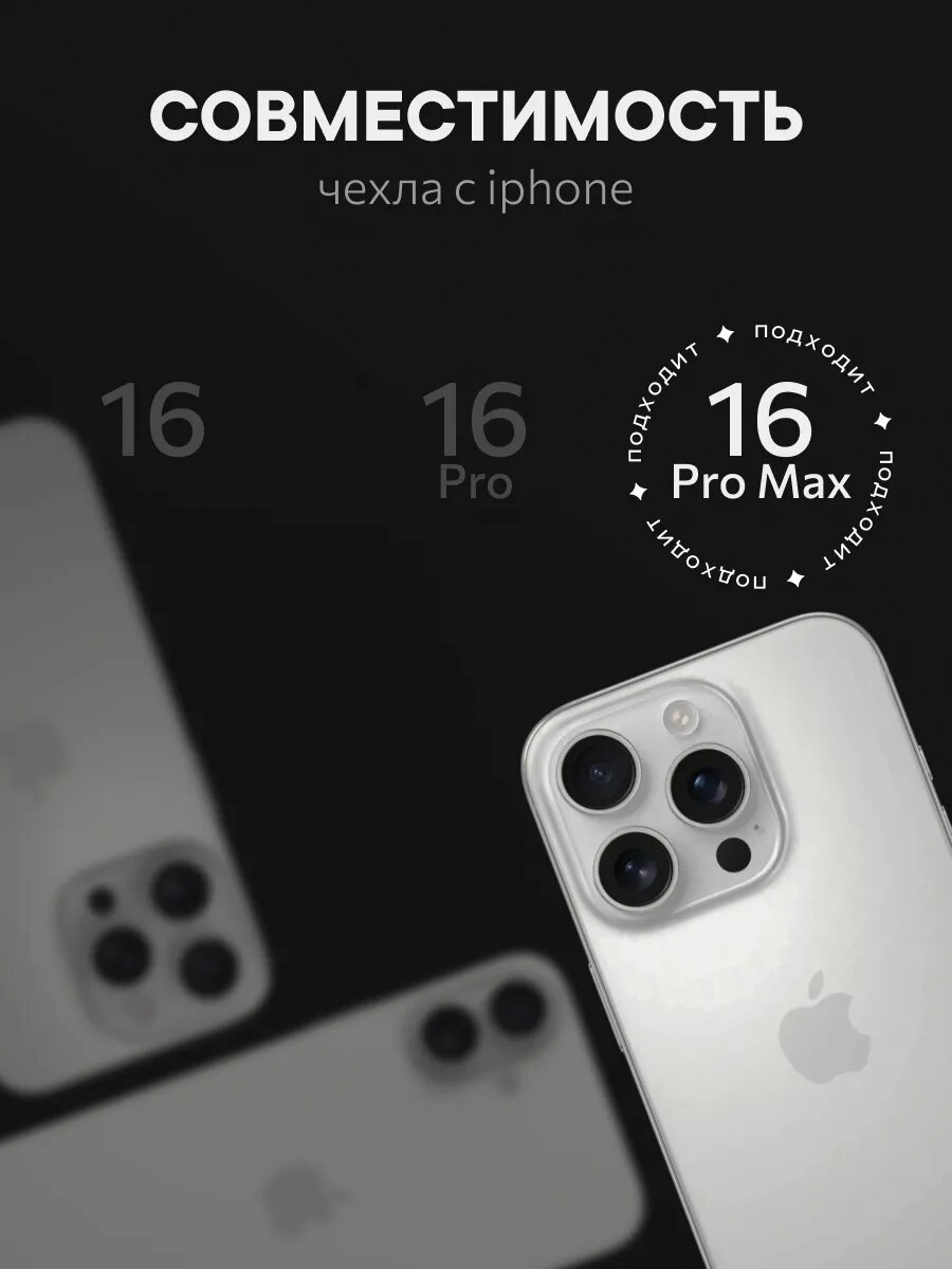 Чехол на iPhone 16 Pro Max прозрачный силиконовый Magsafe — фото 1