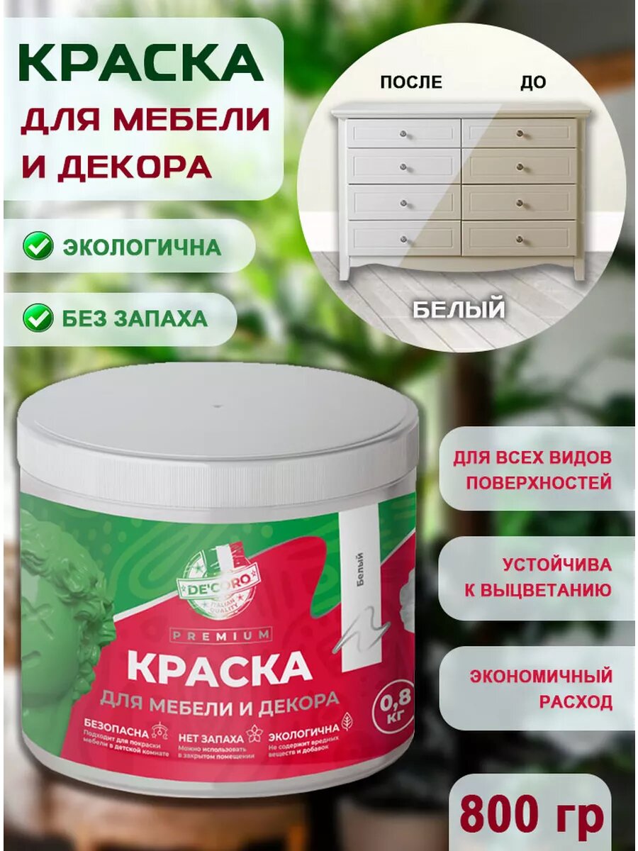 Краска для мебели и декора, белый