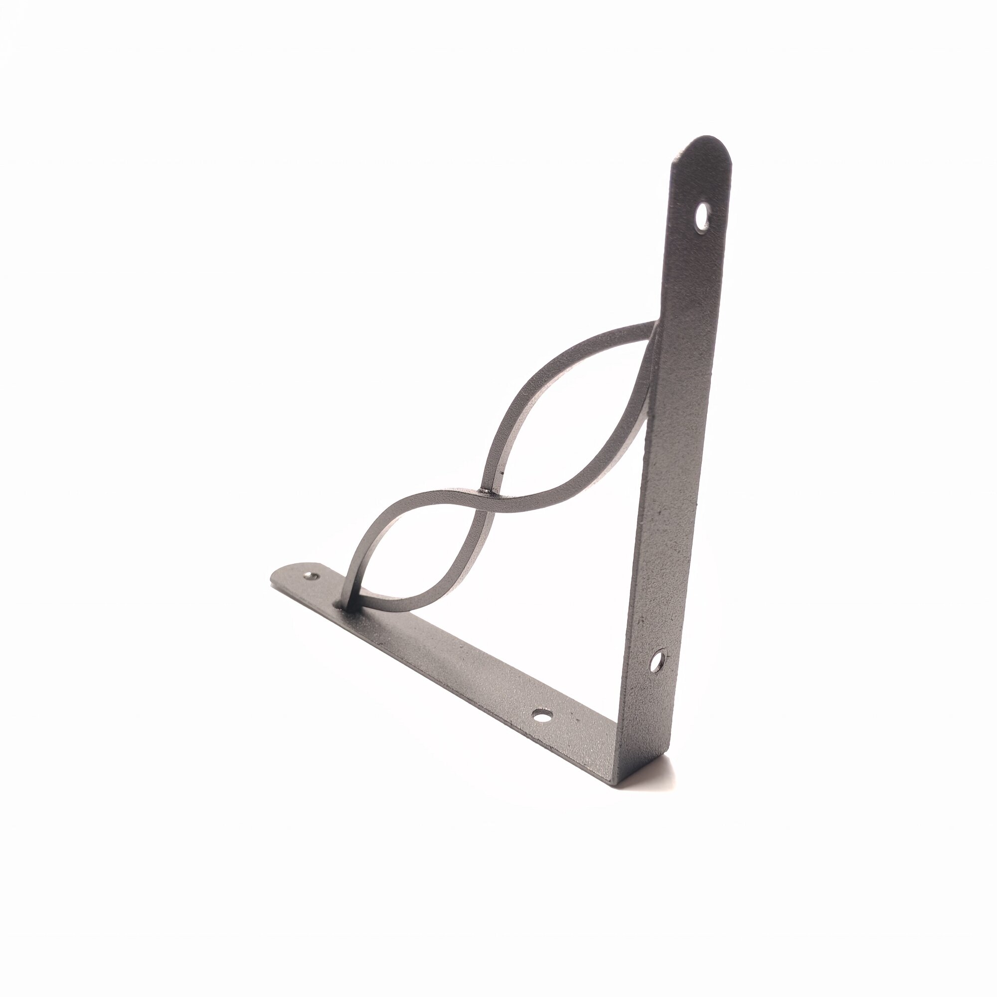 Кронштейн для полки, декоративный, стальной, 150х150мм, чёрный, 2 шт. — фото 1