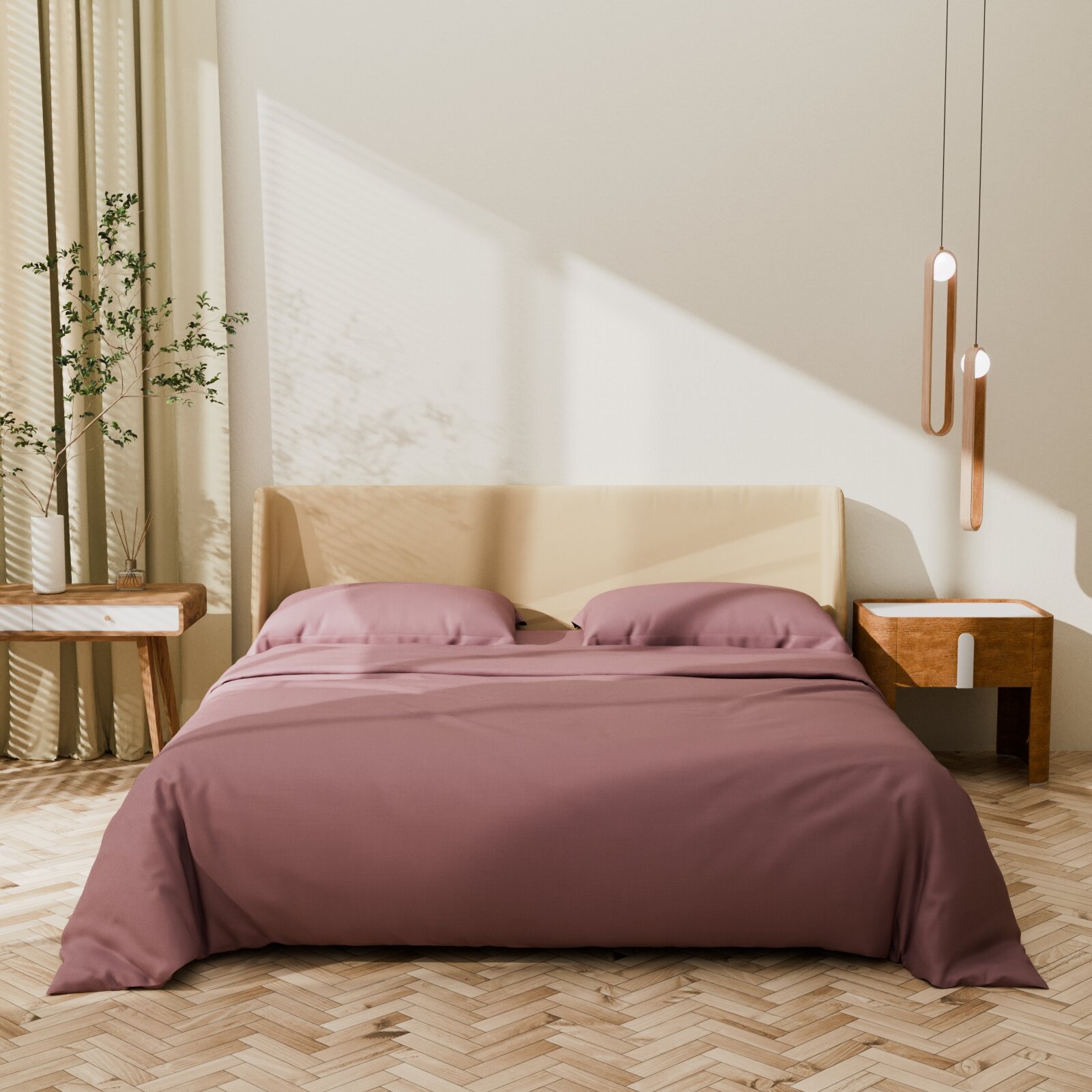 Постельное бельё Этель 1.5 спальное (1.5 спальный) Twilight Mauve 143х215, 150х215, 50х70+3-2 шт, мако-сатин, 114г/м2