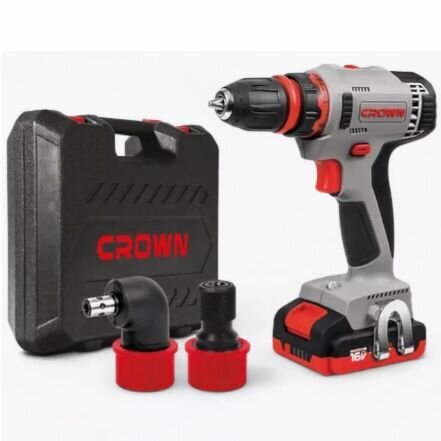 Дрель-шуруповерт аккумуляторная CROWN CT21081HQ-2 BMC (12В 2*2.0Ач 19/30Нм 3 сменные насадки кейс)