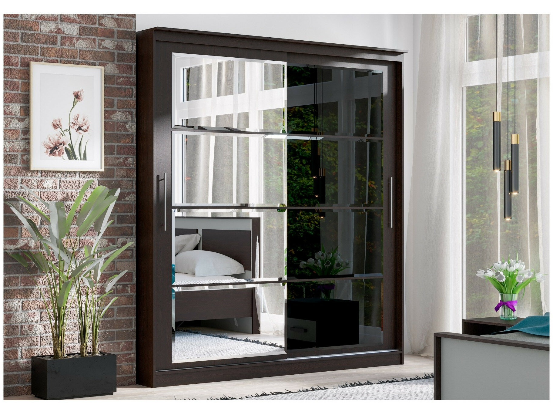 Шкаф-купе Элегант 7, 2000 (Венге)