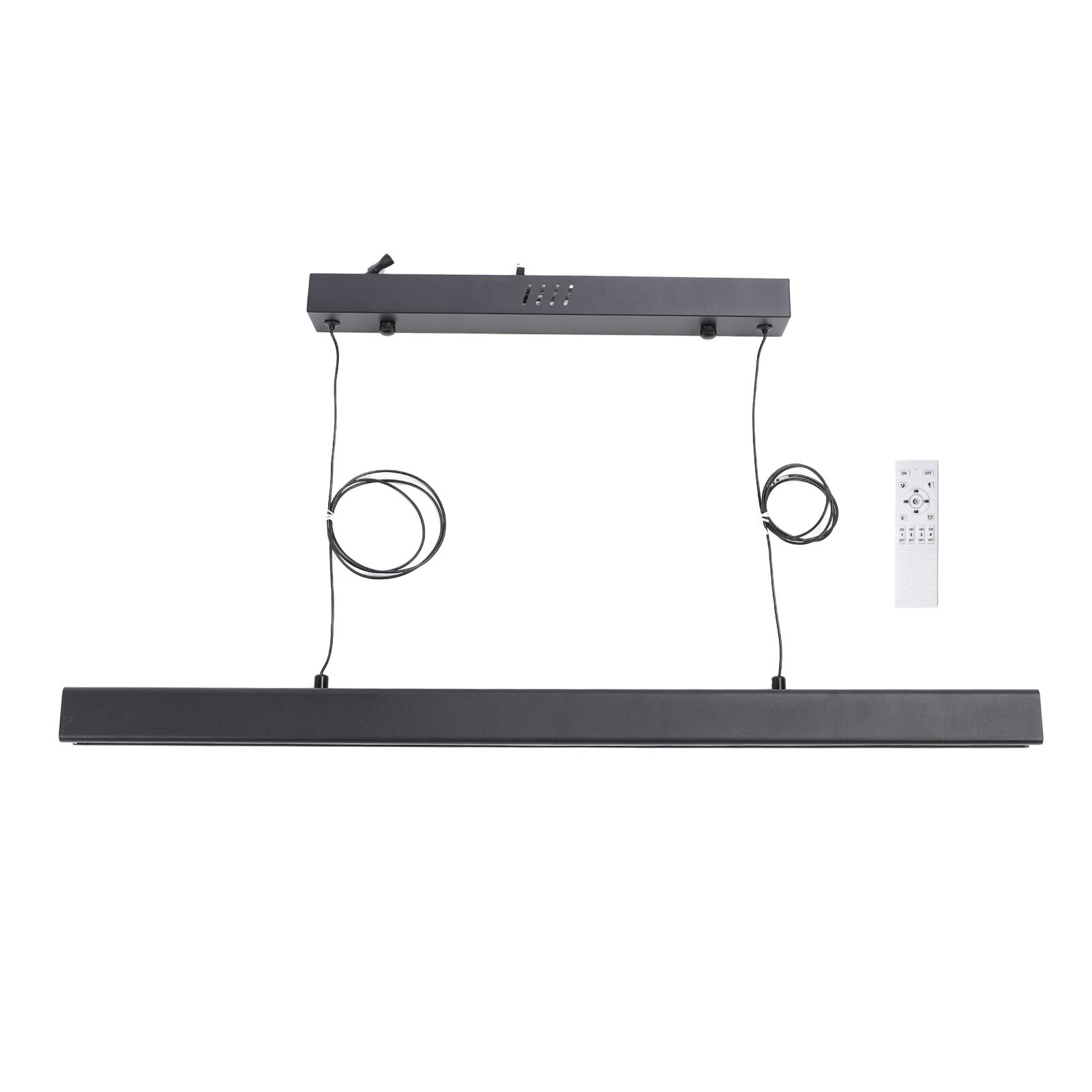 Минималистичный линейный подвесной светильник с регулируемой яркостью, современная светодиодная люстра с дистанционным управлением для ресторана, кафе-бара, офиса 110-265 В