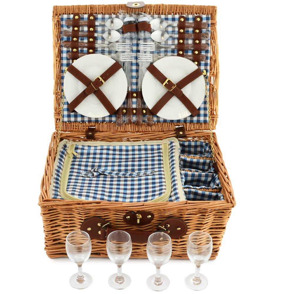 Корзина для пикника "Галатея" (на 4 персоны), натуральная лоза