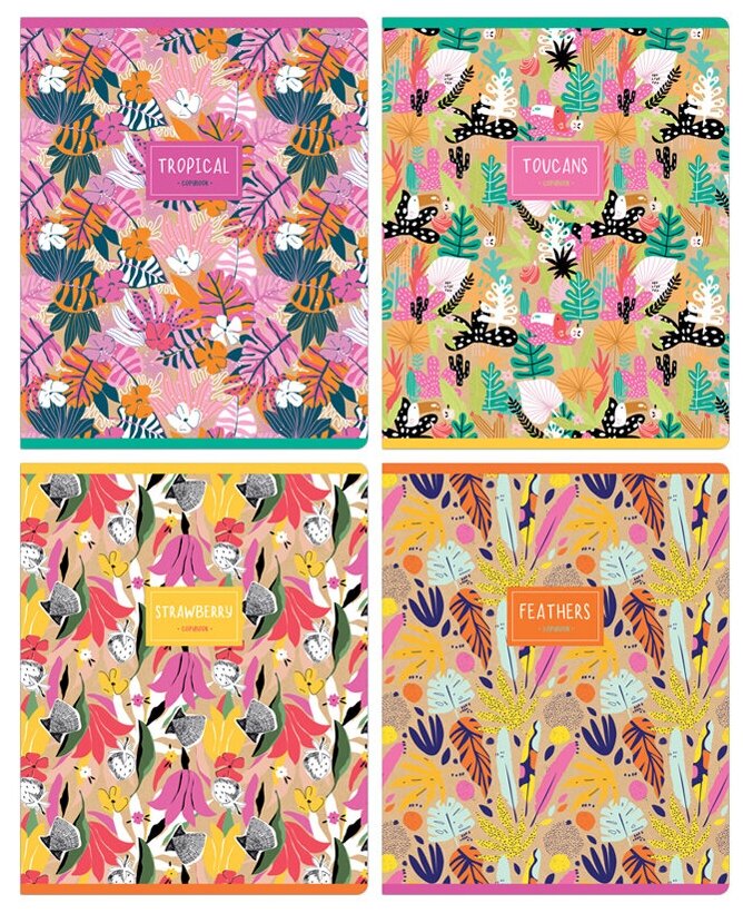 фото Тетрадь общая 48л, А5 Greenwich Line "Floral Kraft" (клетка, глянцевая ламинация, 70г/м2) 5шт. (N5c48-31328)