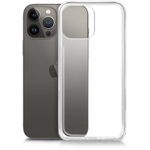 Чехол силиконовый на Apple iPhone 13 Pro Max ( Эпл Айфон 13 Про Макс )прозрачный, Brozo чехол на apple iphone 14 pro max эпл айфон 14 про макс красный силиконовый с защитной подкладкой из микрофибры microfiber case brozo