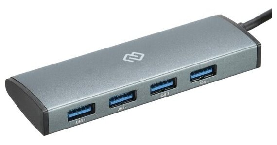 Разветвитель USB Digma HUB-4U3.0-UC-G 4порт. серый
