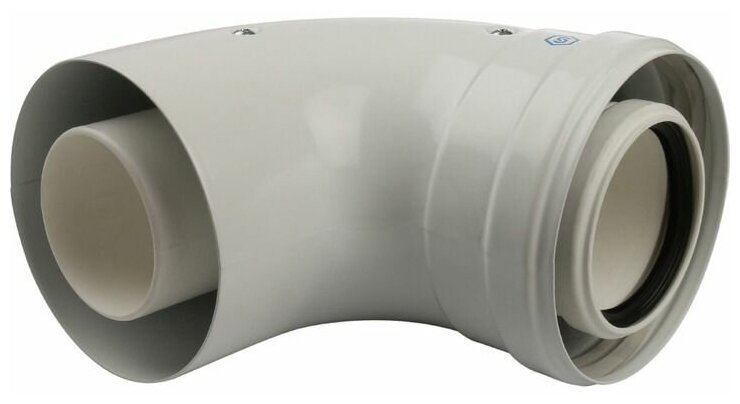 Отвод 90° с инспекционным окном для коаксиального дымохода STOUT D60/100 мм (для конденсац. котла)