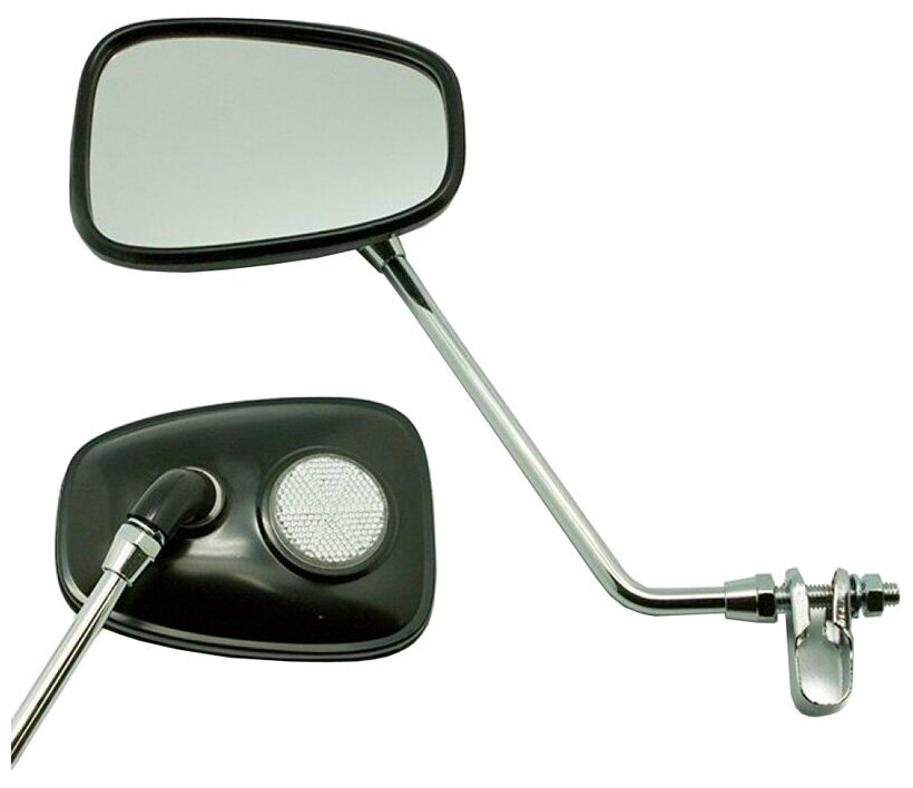 Зеркало для велосипеда заднего вида левое с катафотом TBS CL-0695