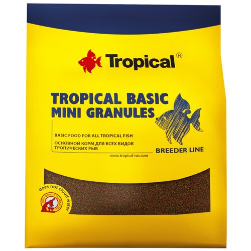 Корм для рыб в виде мелких, медленно тонущих гранул. Tropical Basic Mini Granules 300г.(пакет)