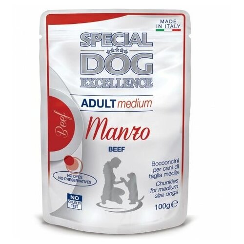 Корм для собак SPECIAL DOG EXCELLENCE Chunkies для средних пород, говядина пауч 100г (упаковка - 24 шт)