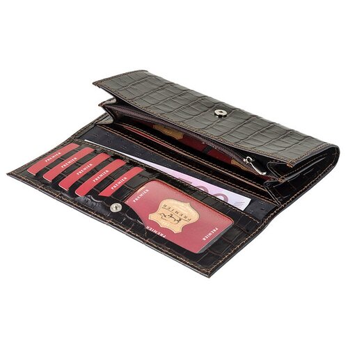 фото Кошелек женский из натуральной кожи, маленький бумажник для денег, портмоне на каждый день коричневый cro-x-68-83 нет бренда