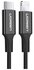 Кабель USB-C-Lightning Ugreen, резиновое покрытие, цвет черный, 1...