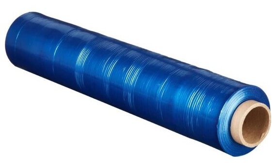 Стрейч-пленка Комус 50 см x 217 м, вес 2 кг, 20 мкм, синяя, растяжение 180%