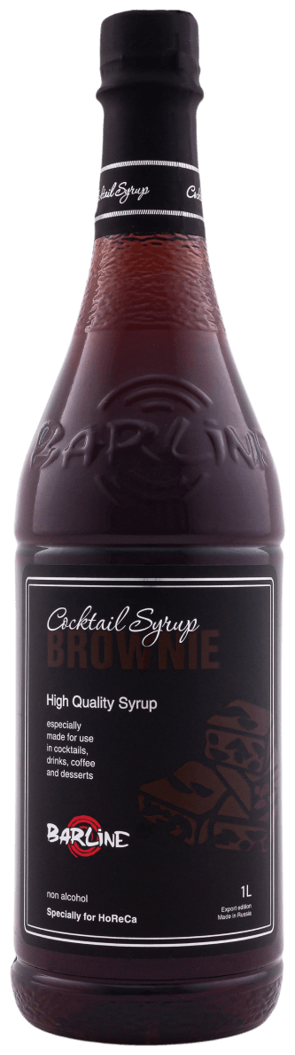 Сироп Barline Брауни (Brownie), 1 л, для кофе, чая, коктейлей и десертов, стеклянная бутылка