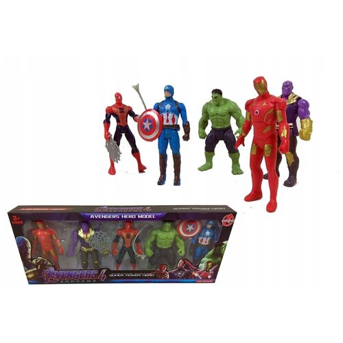 Супергерои 5 фигурок Капитан Америка Человек паук Железный человек Танос Халк зеленый фонарь игрушка бэтмен комиксы спайдермен игрушка набор супергероев 5 шт