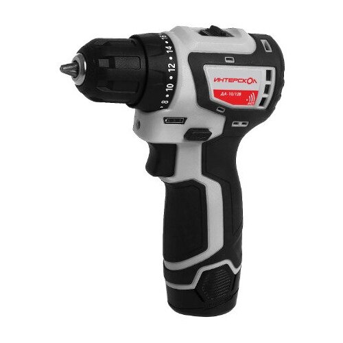 Дрель-шуруповерт аккумуляторная бесщеточная Интерскол ДА-1012В минимакс 12 В Li-ion 2х15 Ач 937600₽