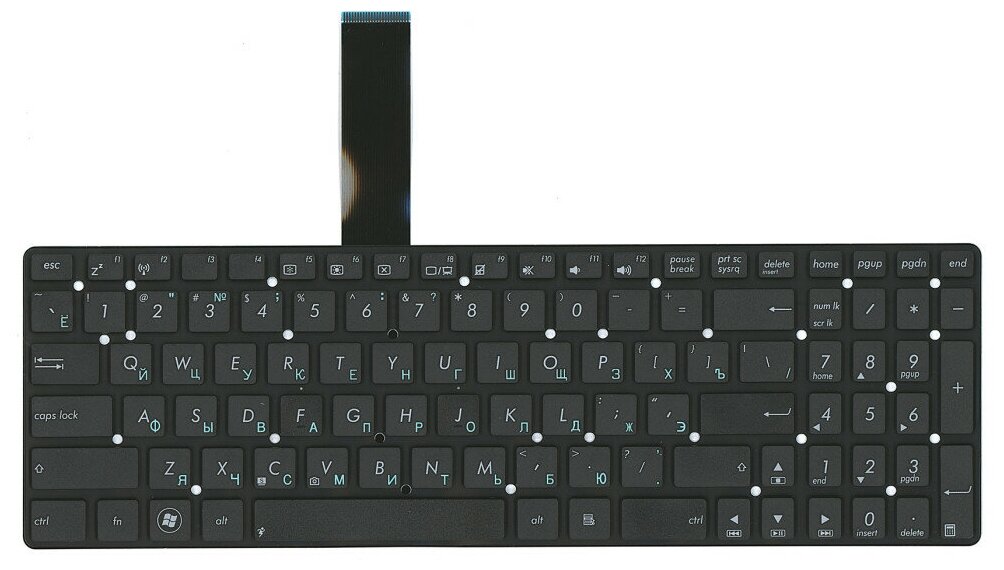 Клавиатура для ноутбука Asus K55 X501 K55XI черная без рамки