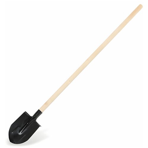 Лопата штыковая 20х28,5 см, с ребрами жесткости, высота 145 см, деревянный черенок