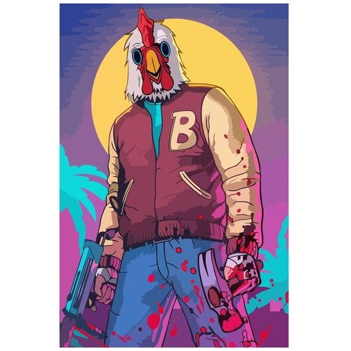 Картина по номерам на холсте Hotline Miami - 1 40X60