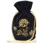 Торжокские золотошвеи Бархатная сумка-мешочек «Романс» - изображение