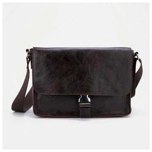 фото Портфель на молнии, 2 наружных кармана, регулируемый ремень, цвет коричневый igermann