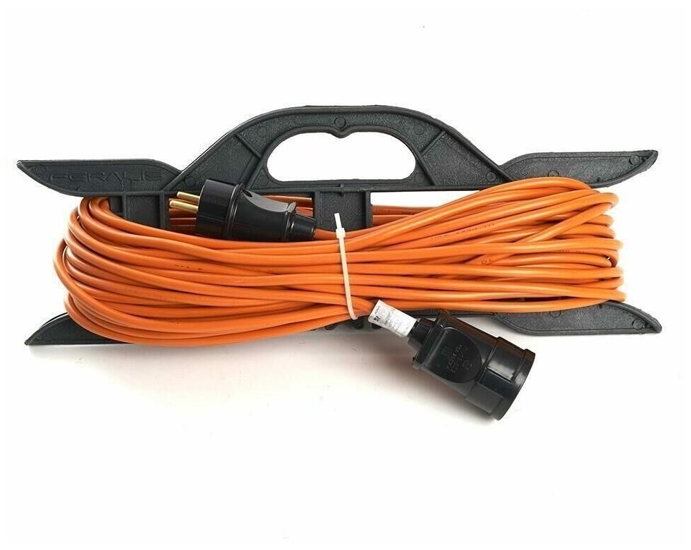 Удлинитель-шнур на рамке 1-местный б/з , HM02-02-30, 30м, 2*0,75, серия Home, оранжевый, STEKKER 39492 (1 шт.)