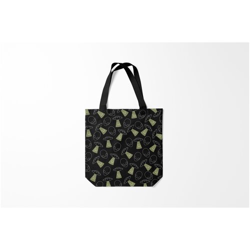 фото Сумка-шоппер / 40х40 см / инопланетяне пришельцы нло похищение коров burnettie