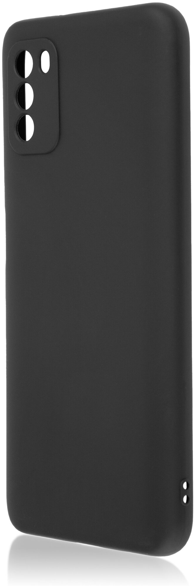 Чехол-накладка ROSCO для Xiaomi Poco M3 (Сяоми Поко М3, Ксиаоми) тонкий c матовым SOFT-TOUCH покрытие и защитой модуля камер, противоударный, черный