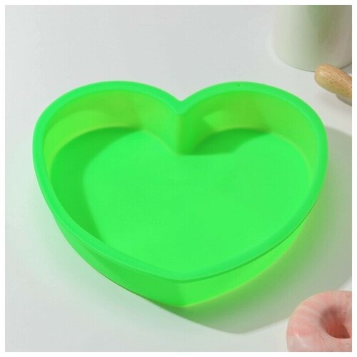 Форма для выпечки Доляна Сердце силикон 24 23 4 см цвет 747₽