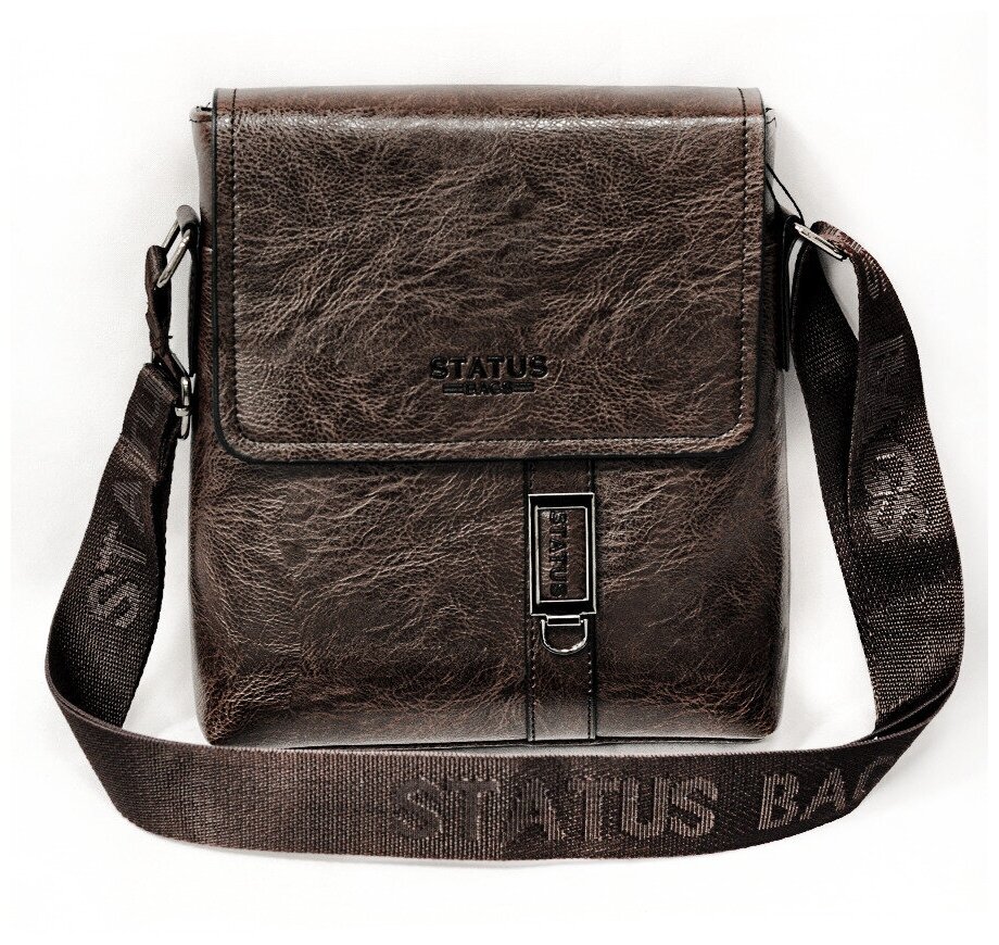 фото Мужская сумка планшет "Status Bags". Размер: 26х23 см. Цвет: коричневый / Планета кошельков