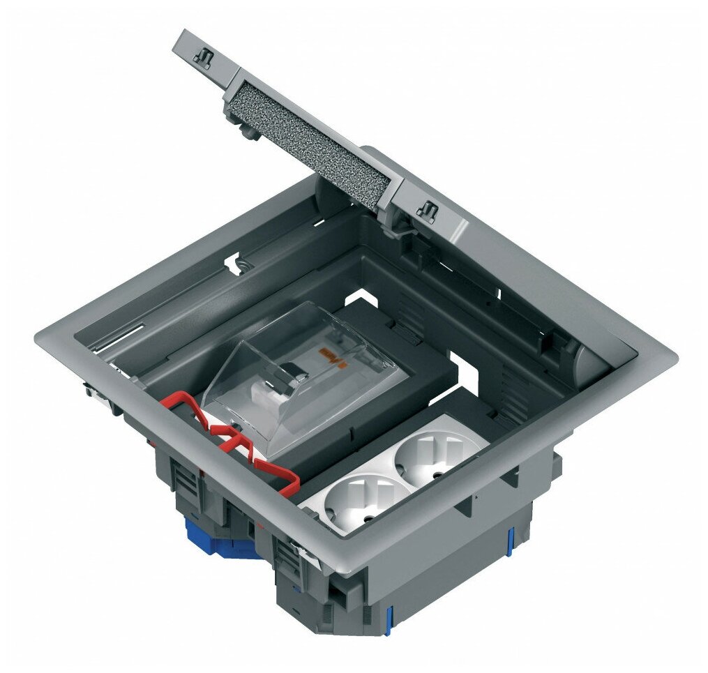 089616 Legrand люк на 24 модуля серый крышка для коврового или паркетного покрытия