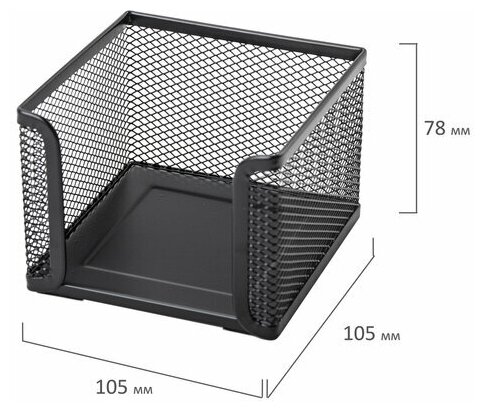 Подставка для бумажного блока BRAUBERG "Germanium", металлическая, 78*105*105 мм, черная, 231944 - фото №4
