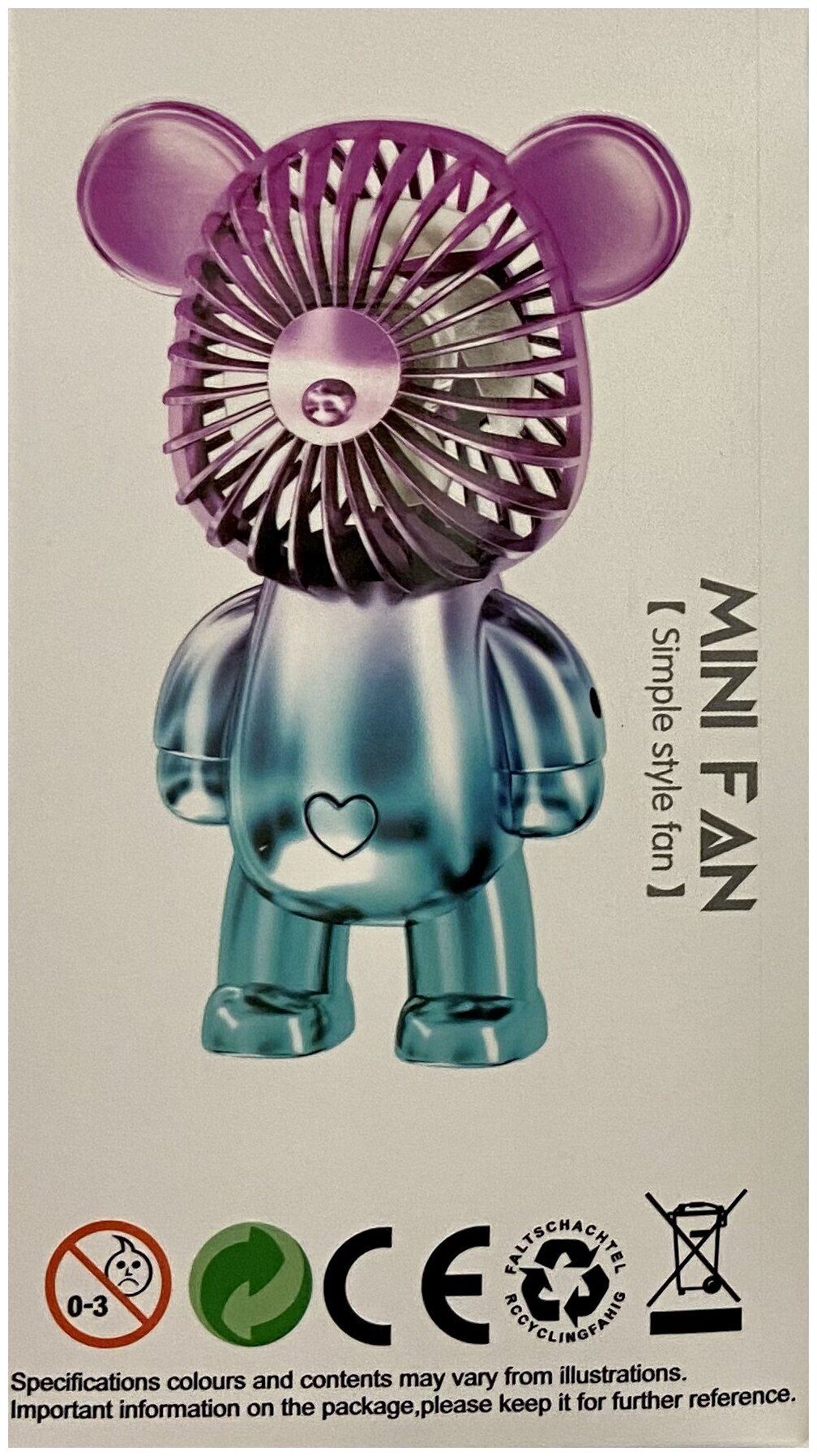 Детский настольный вентилятор/ вентилятор для детей/ вентилятор "Мишка" - фотография № 6