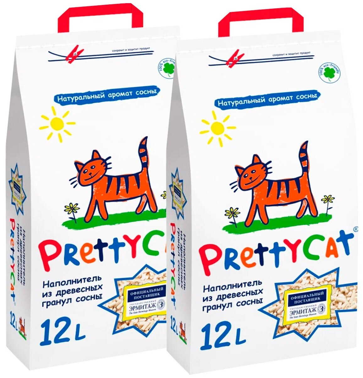 PRETTY CAT WOOD GRANULES наполнитель древесный для туалета кошек (12 + 12 л)