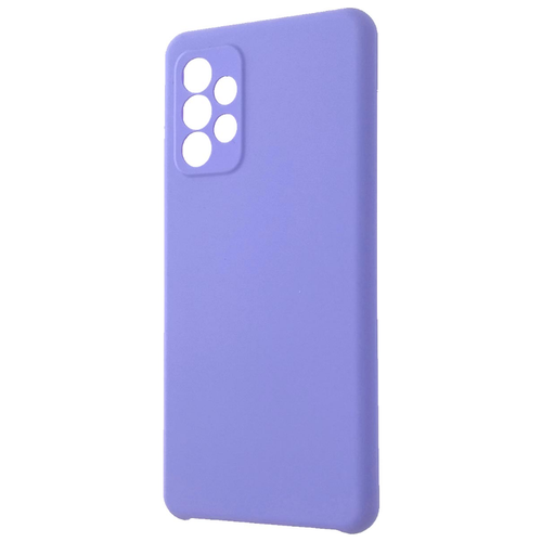 Soft Touch (не скользит) силиконовый чехол фиолетовый для Samsung Galaxy A72 с защитой камеры и мягкой внутренней бахромой / микрофиброй / галакси а72