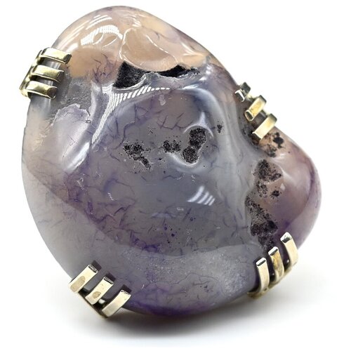 Кольцо Радуга Камня, агат, размер 18, мультиколор кольцо радуга камня агат размер 18 черный коричневый