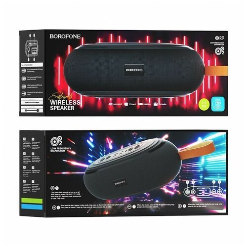 Колонка портативная Borofone BR9 Erudite пластик TF USB AUX TWS FM цвет чёрный 135000₽