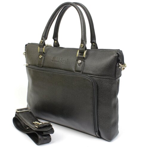 фото Сумка с ручками matthew из натуральной кожи, мужская цвет черный