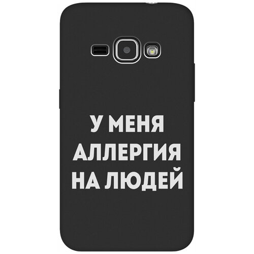 Матовый Soft Touch силиконовый чехол на Samsung Galaxy J1 (2016), Самсунг Джей 1 2016 с 3D принтом Allergy W черный матовый чехол lazybones w для samsung galaxy j1 2016 самсунг джей 1 2016 с 3d эффектом черный