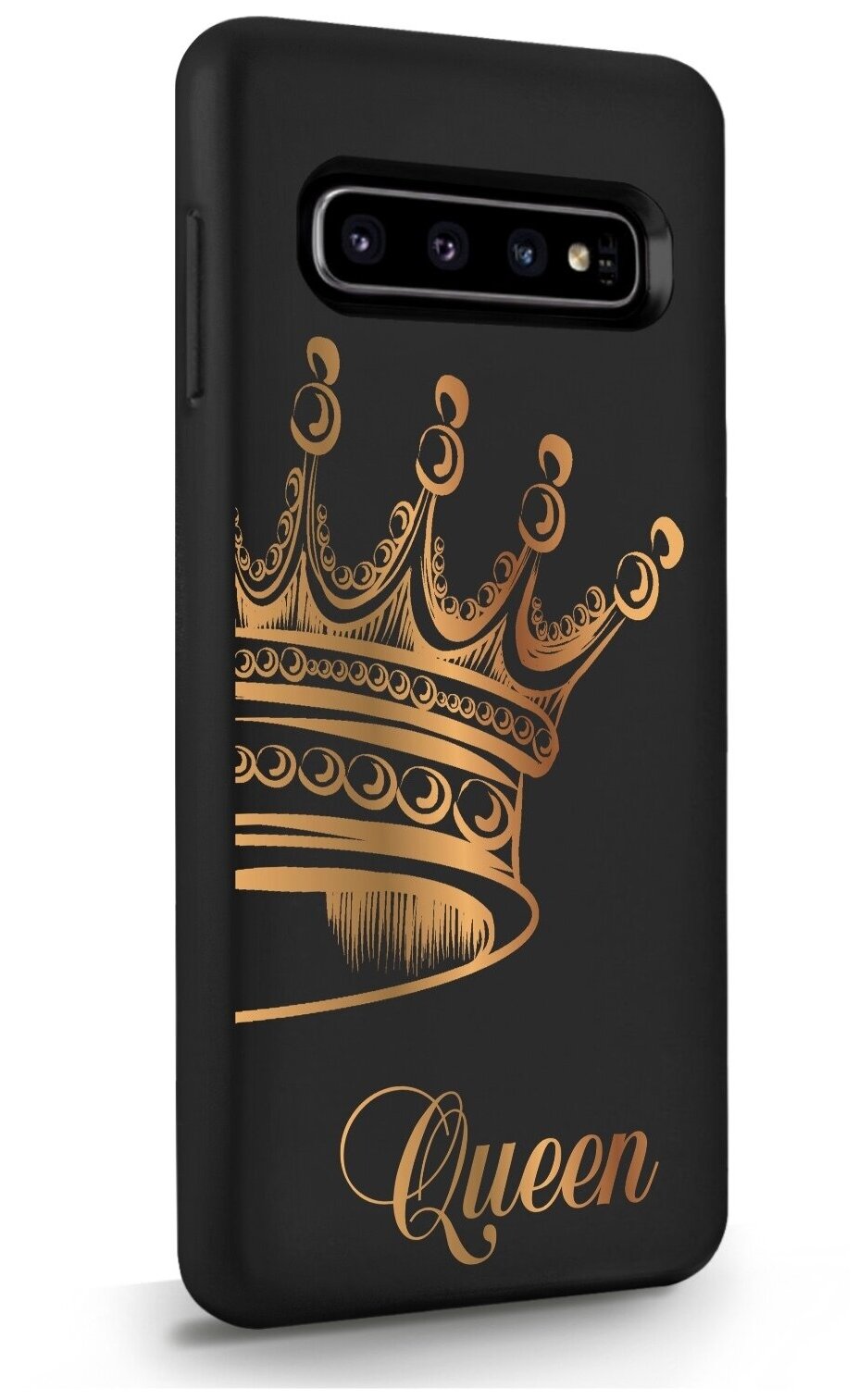 Черный силиконовый чехол MustHaveCase для Samsung Galaxy S10 Парный чехол корона Queen для Самсунг Галакси С10