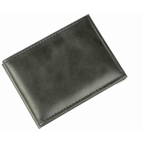 фото Зажим для купюр, из натуральной кожи, бумагодержатель, компактный кошелек, зажим для денег черный зк303-254 кроко