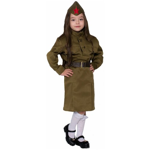 фото Карнавальный костюм для детей фабрика бока костюм на 9 мая солдаточка детский, 140-152 см